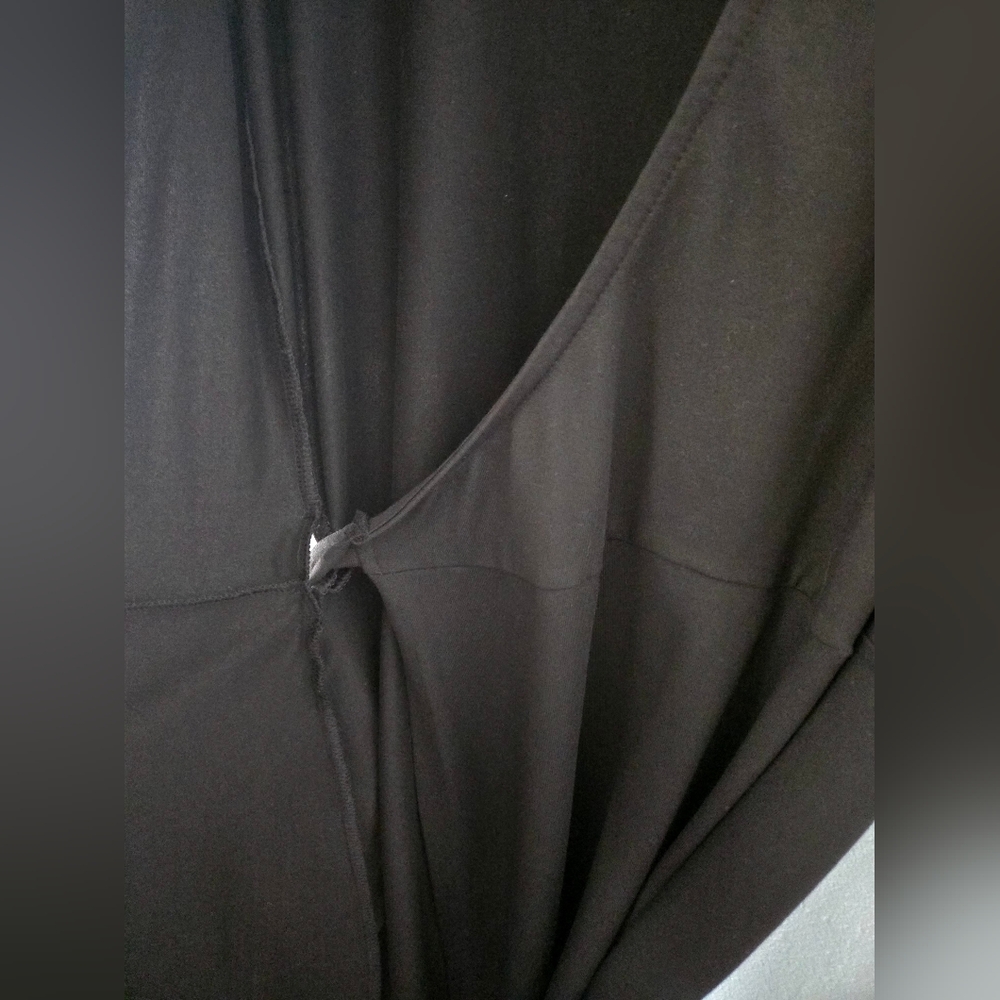 New Eddie Bauer Black Midi Wrap Dress Tall Medium (TM) - Picture 3 of 5